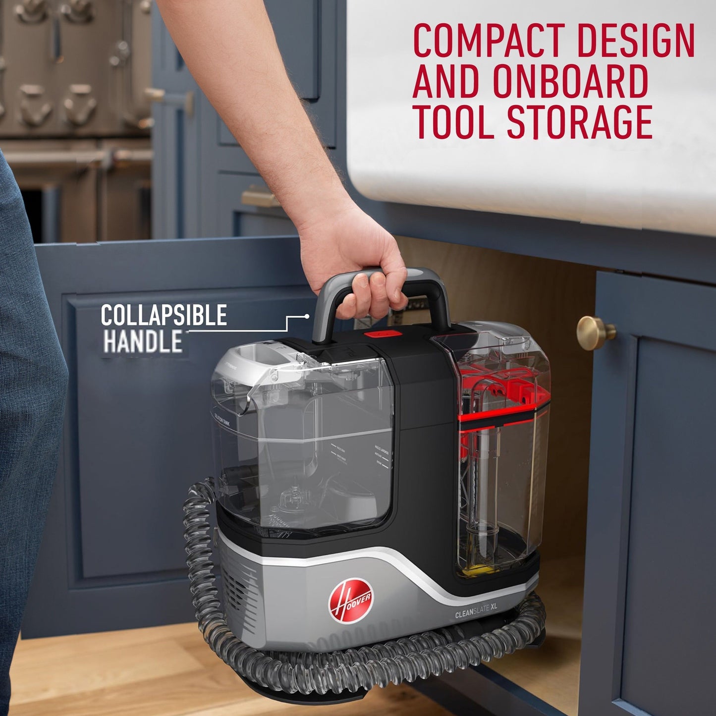 مكنسة Hoover  Cleanslate اللاسلكية لتنظيف البقع (CLSW-CSME)، توفر راحة التنظيف اللاسلكي لسهولة حملها وتنظيف البقع والانسكابات بكل سهولة.
